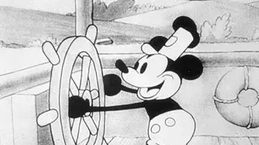 Screenshot of Mickey Mouse from the film Steamboat Willie (1928) Screenshot of Mickey Mouse from the film Steamboat Willie (1928)