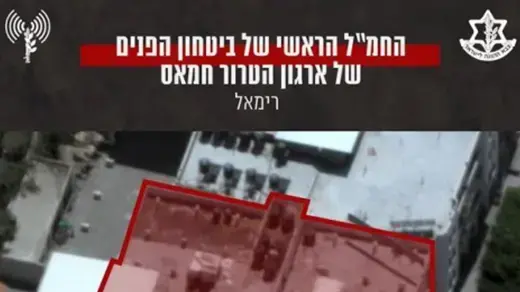 בניין "ההקדשים" 17.05.21
החמ"ל הראשי של ביטחון הפנים של ארגון הטרור חמאס בשכונת רימאל, בצפון רצועת עזה. החמ"ל מהווה תשתית טרור מרכזית של החמאס, ממנו פעלו פעילי המודיעין הצבאי של הארגון.
בניין "ההקדשים" 17.05.21
החמ"ל הראשי של ביטחון הפנים של ארגון הטרור חמאס בשכונת רימאל, בצפון רצועת עזה. החמ"ל מהווה תשתית טרור מרכזית של החמאס, ממנו פעלו פעילי המודיעין הצבאי של הארגון.