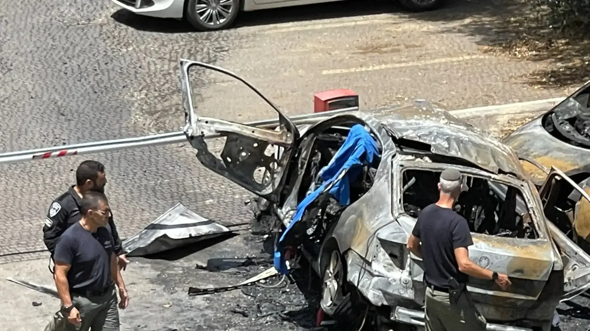 זירת פיצוץ ברכב, זכרון יעקב, 6 ביולי 2022 זירת פיצוץ ברכב, זכרון יעקב, 6 ביולי 2022
