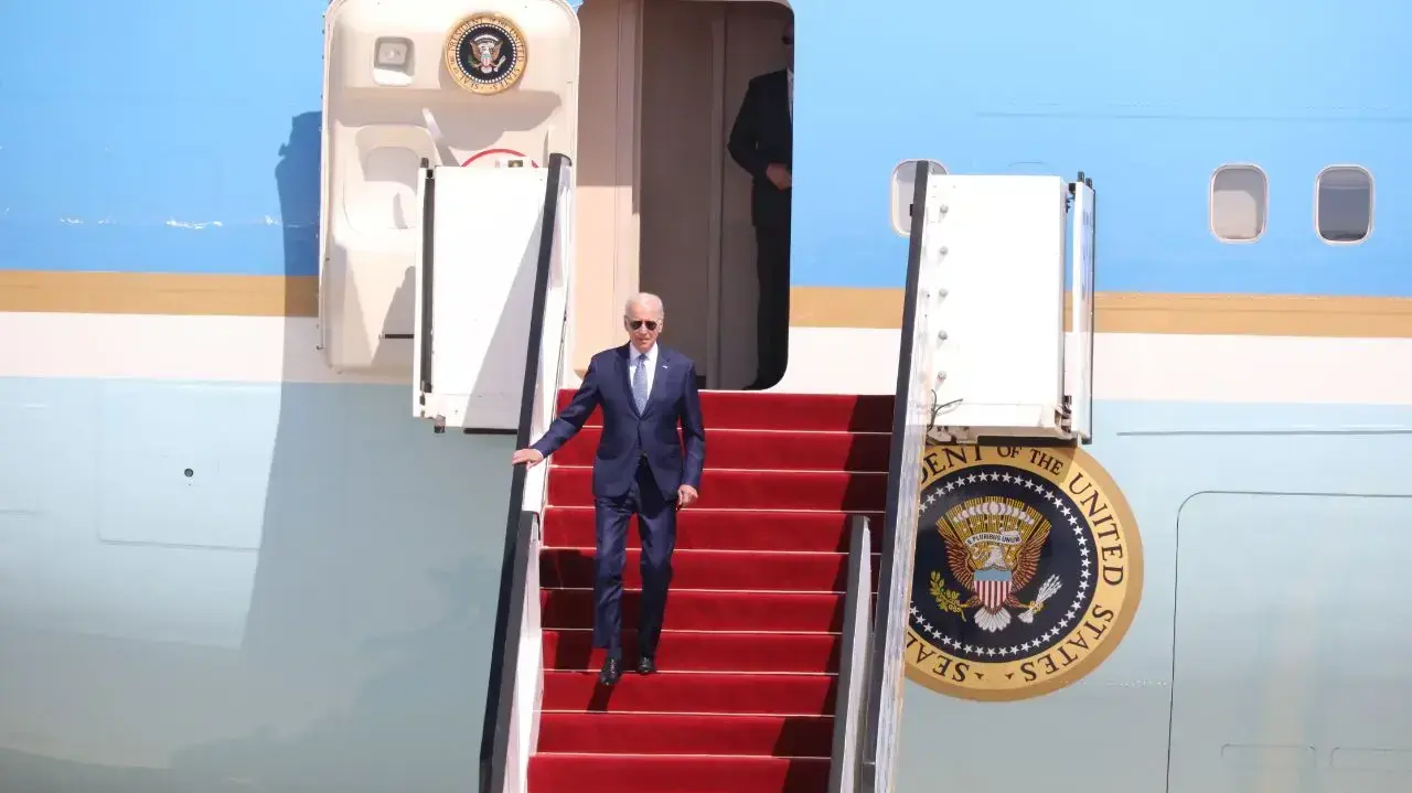 נשיא ארה"ב ג'ו ביידן בנתב"ג 13 ביולי 2022