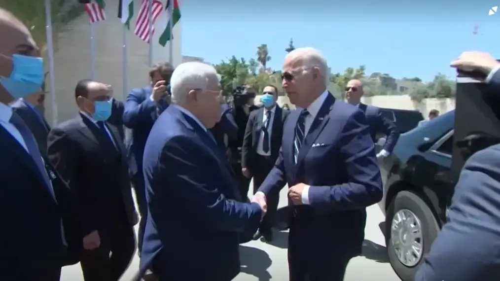 נשיא ארהב ביידן נפגש עם יור הרשות הפלסטינית אבו מאזן 15 ביולי 2022 נשיא ארהב ביידן נפגש עם יור הרשות הפלסטינית אבו מאזן 15 ביולי 2022
