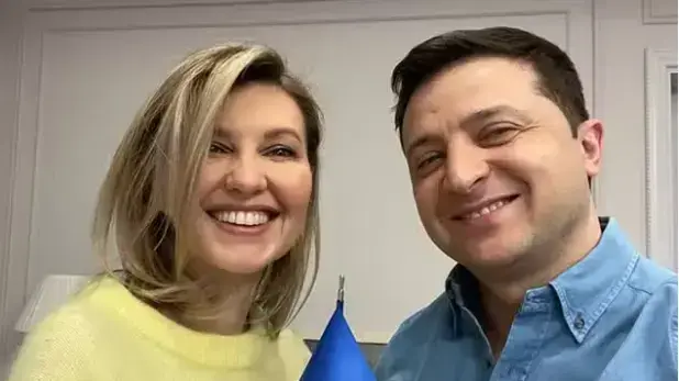 וולודימיר זלנסקי ואולנה זלנסקה בקייב באוקראינה וולודימיר זלנסקי ואולנה זלנסקה בקייב באוקראינה