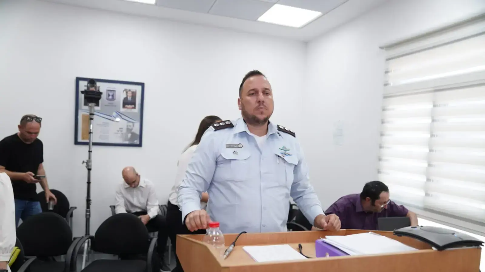 מפקד בית סוהר גלבוע גונדר משנה פרדי בן שטרית בוועדה לחקירת בריחת האסירים הביטחוניים מכלא גלבוע, 31 ביולי 2022