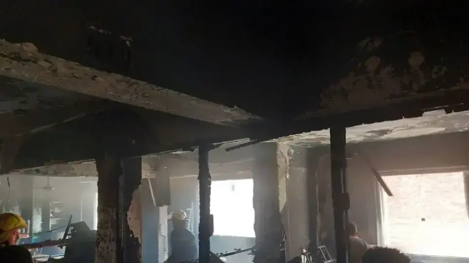 הכנסיה באל - גיזה במצרים לאחר השריפה, 14 באוגוסט 2022 הכנסיה באל - גיזה במצרים לאחר השריפה, 14 באוגוסט 2022