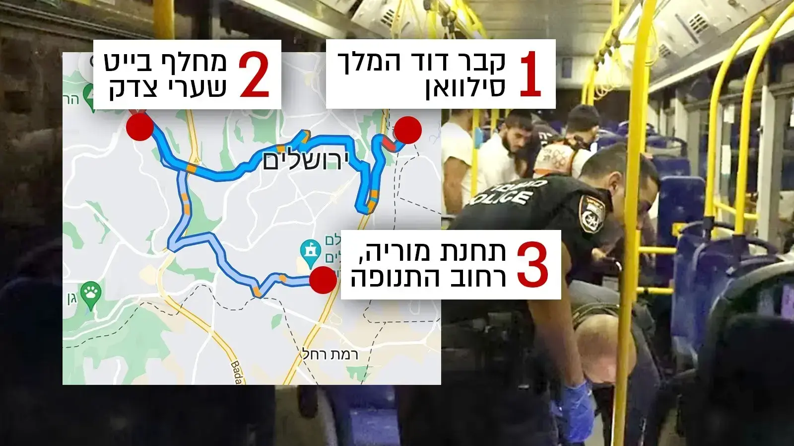 נתיב הבריחה של המחבל מירושלים 15 באוגוסט 2022 נתיב הבריחה של המחבל מירושלים 15 באוגוסט 2022