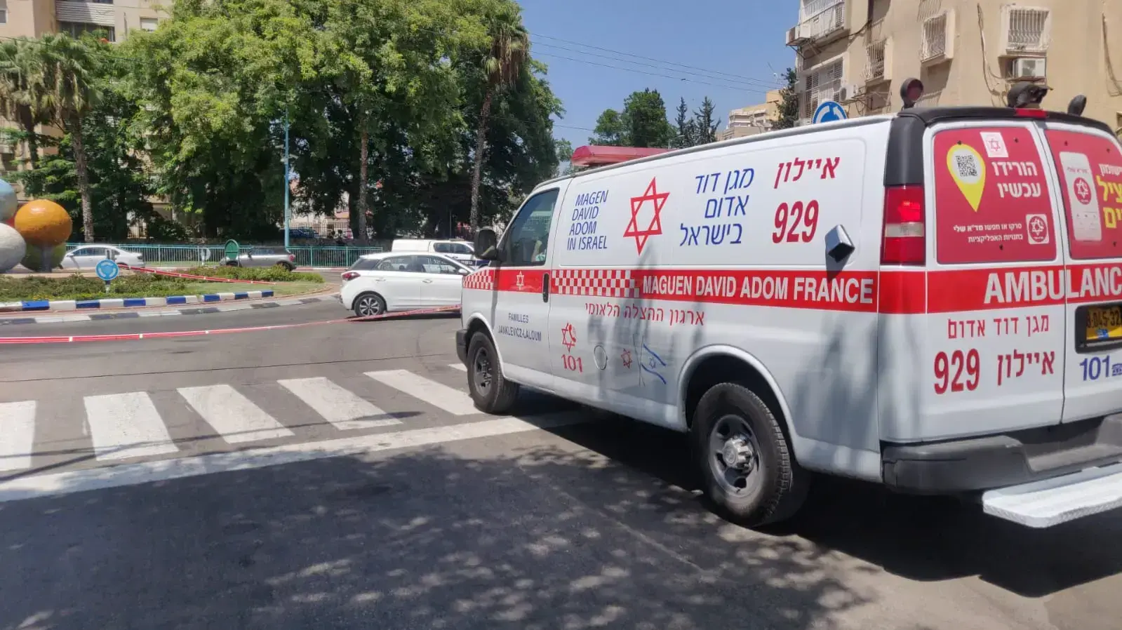 אמבולנס בזירת ירי בלוד, 26 באוגוסט 2022