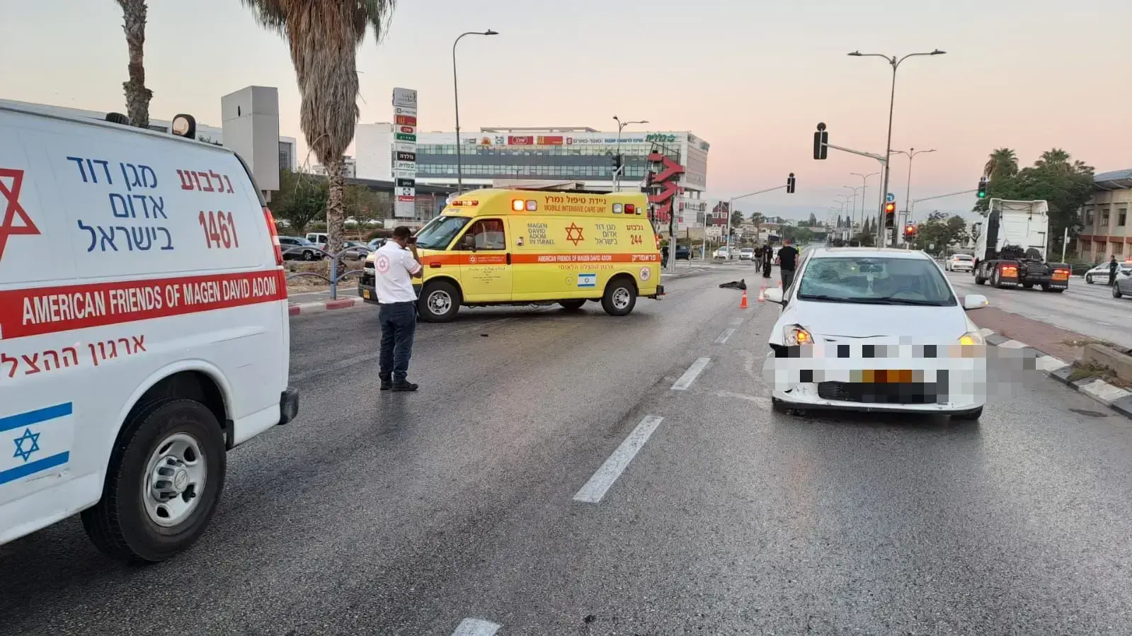 זירת תאונת הדרכים בעפולה. 12 באוגוסט 2022 זירת תאונת הדרכים בעפולה. 12 באוגוסט 2022