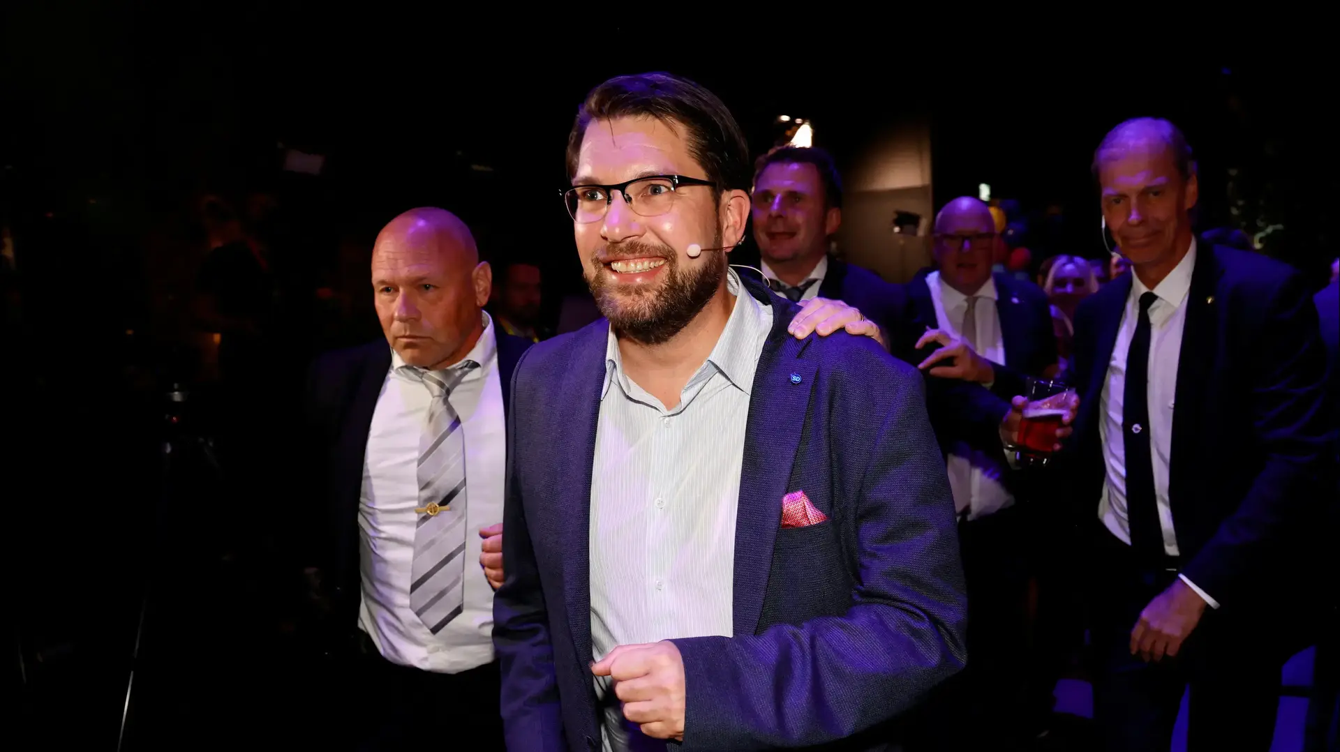 אימי אקוסון, מנהיג מפלגת הימין הקיצוני השבדים הדמוקרטים, שבדיה, שטוקהולם אימי אקוסון, מנהיג מפלגת הימין הקיצוני השבדים הדמוקרטים, שבדיה, שטוקהולם