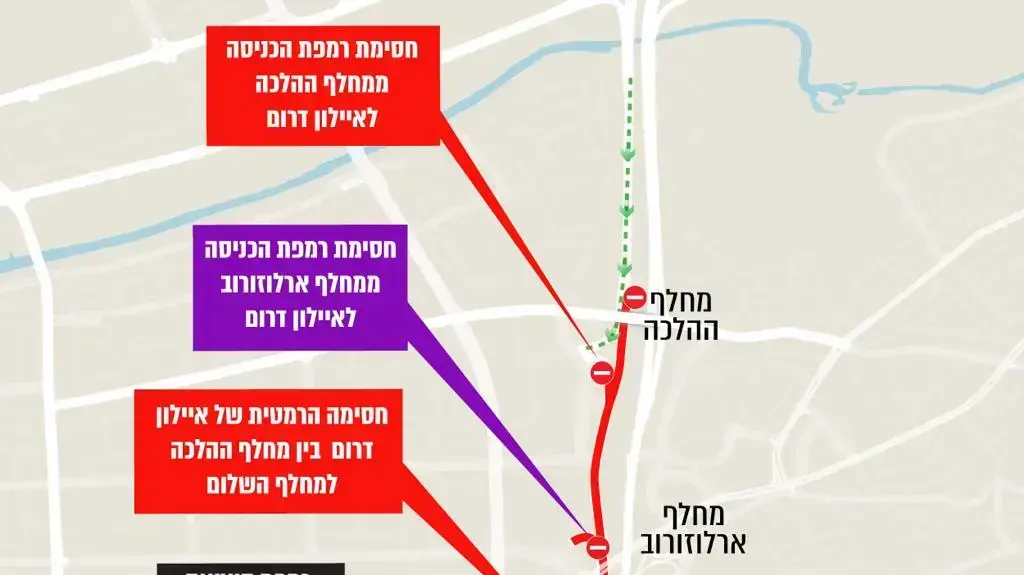 החסימות בנתיבי איילון החסימות בנתיבי איילון