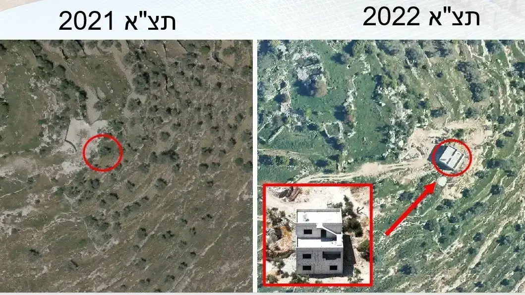 הסדרת מחצבה פיראטית פלסטינית מעלה חשש לפגיעה ביישוב יהודי קדום. תצ"א של אזורים המקום. 29 בספטמבר 2022 הסדרת מחצבה פיראטית פלסטינית מעלה חשש לפגיעה ביישוב יהודי קדום. תצ"א של אזורים המקום. 29 בספטמבר 2022