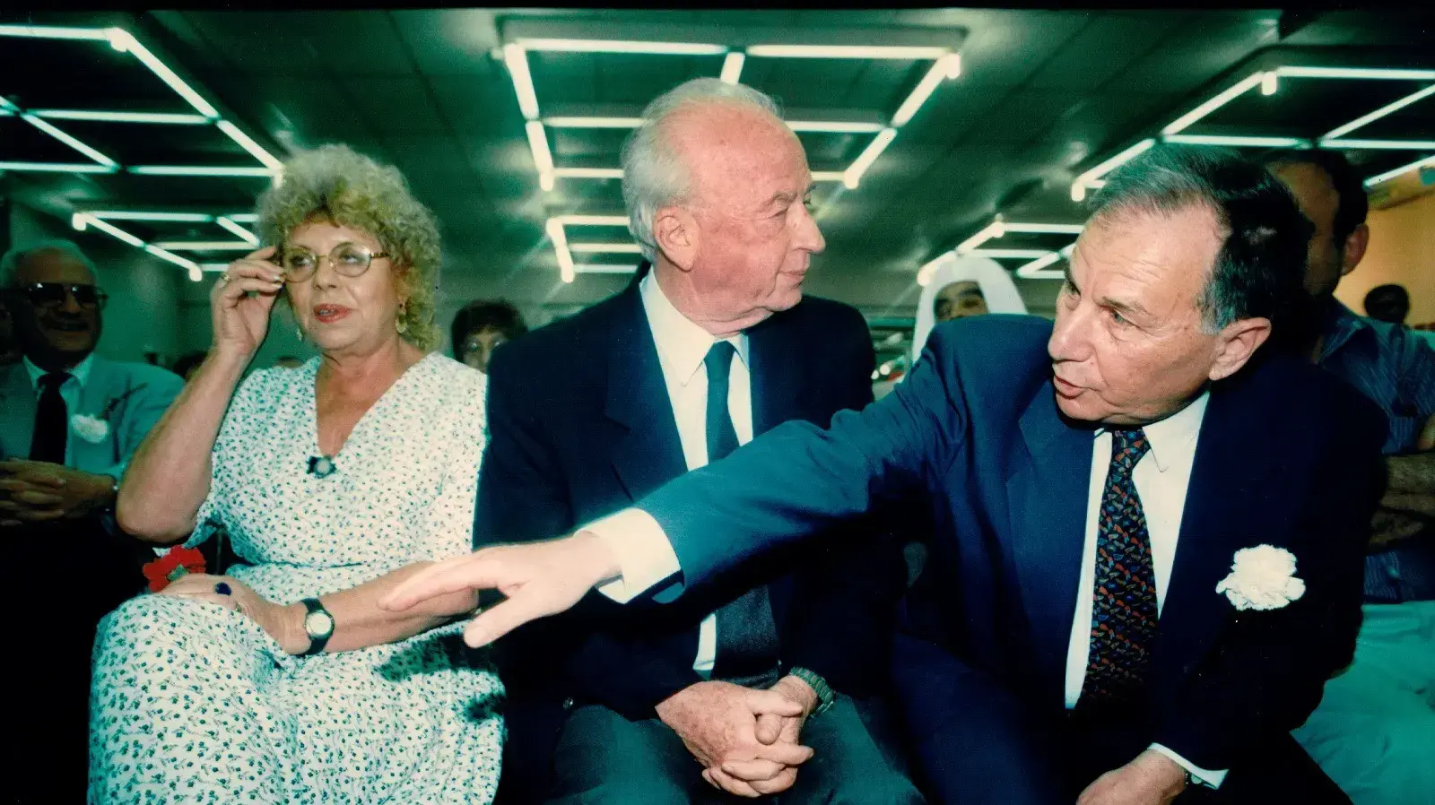יצחק רבין, שולמית אלוני, אמנון רובינשטיין יצחק רבין, שולמית אלוני, אמנון רובינשטיין