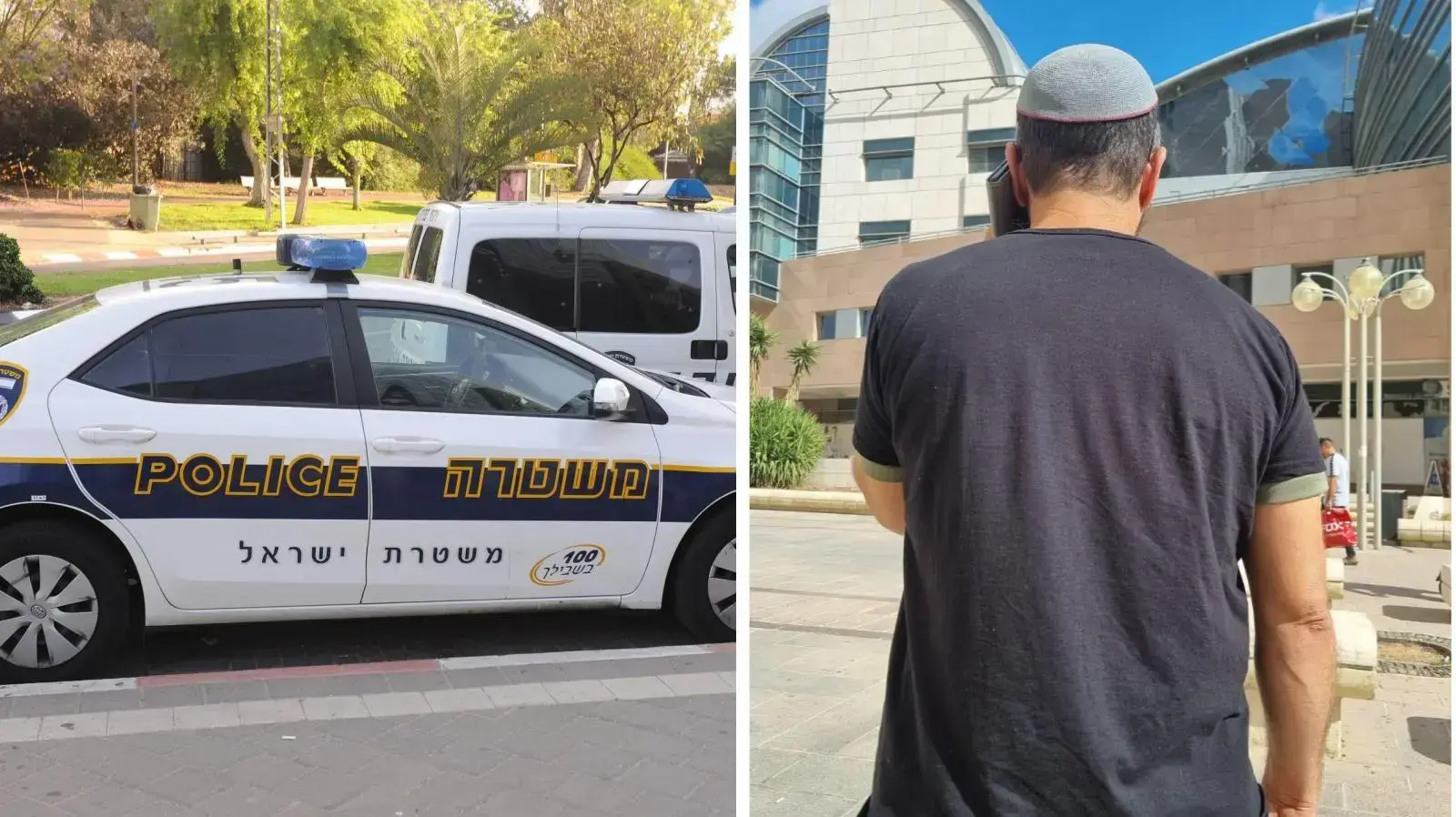 אב הילדה בת ה-10 שהותקפה מינית בידי צעיר מהפזורה הבדואית. 9 בנובמבר 2022, ניידת משטרה