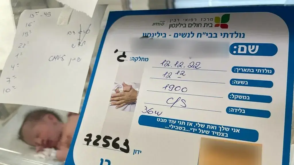 תינוק נולד ב-12/12/22 בשעה 12:22 תינוק נולד ב-12/12/22 בשעה 12:22