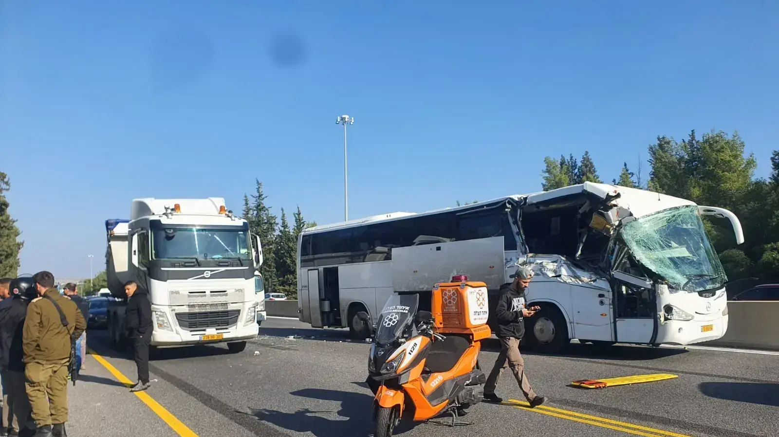 זירת התאונה, לטרון. ינואר 2023 זירת התאונה, לטרון. ינואר 2023