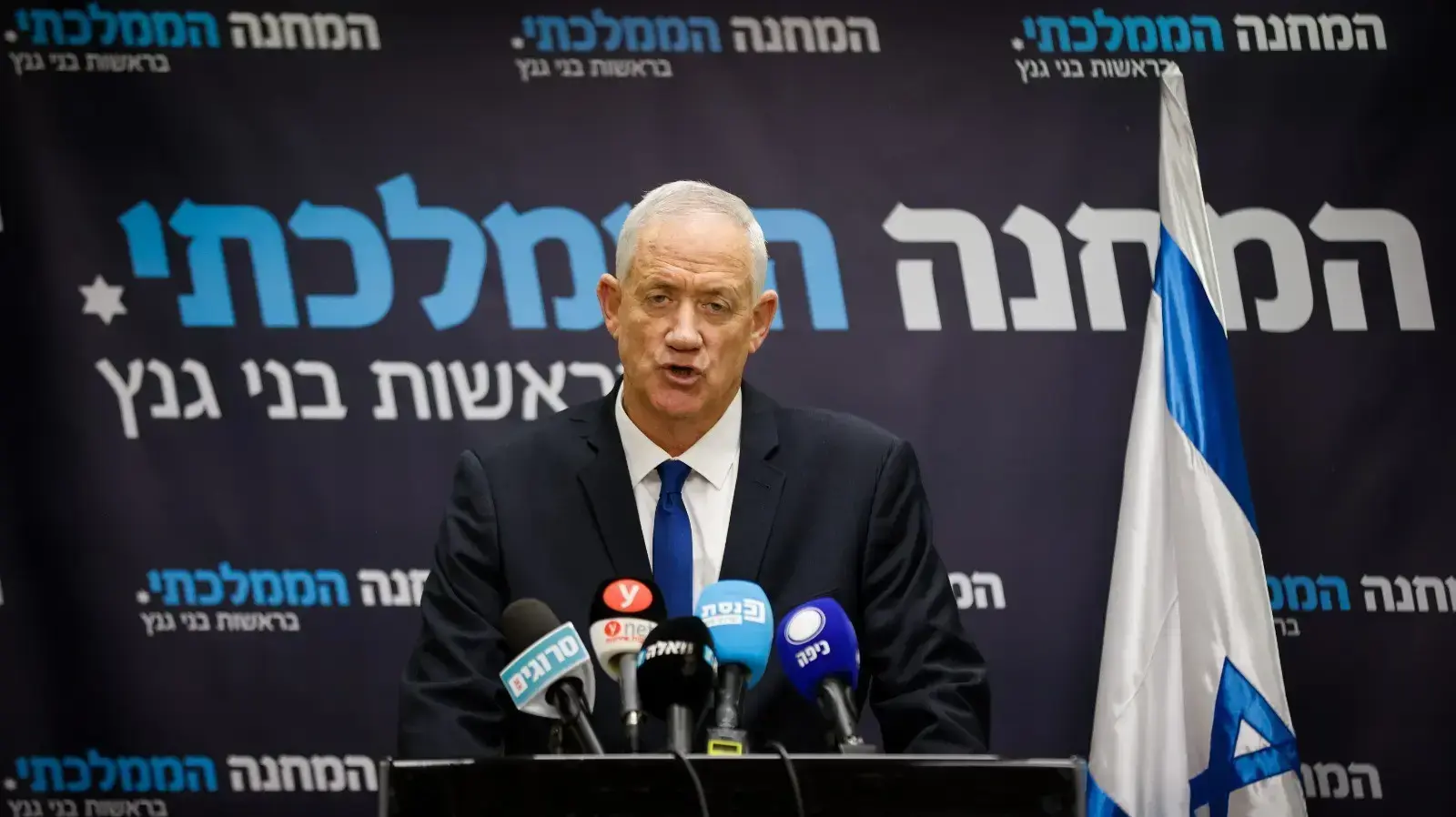 בני גנץ בישיבת סיעת המחנה הממלכתי, 9 בינואר 2023 בני גנץ בישיבת סיעת המחנה הממלכתי, 9 בינואר 2023