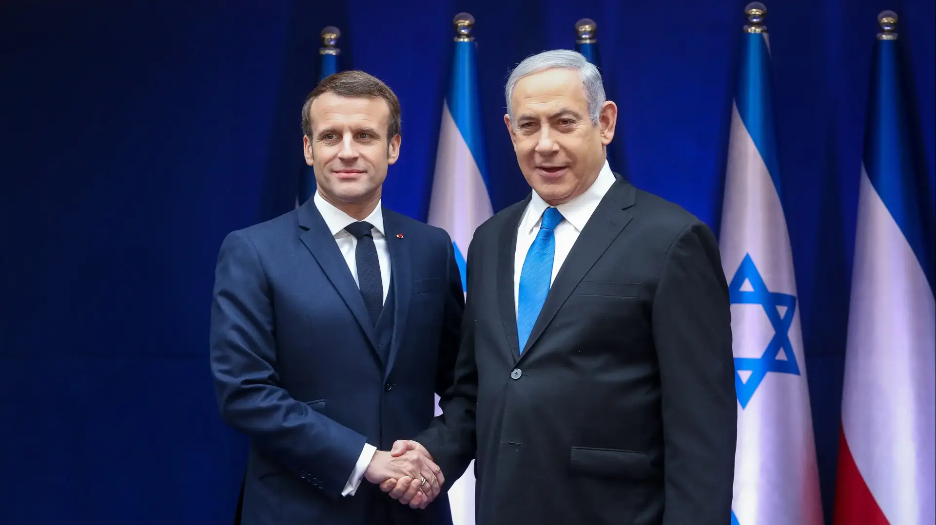 ראש ממשלת ישראל בנימין נתניהו עם נשיא צרפת עמנואל מקרון במעון ראש הממשלה בירושלים ראש ממשלת ישראל בנימין נתניהו עם נשיא צרפת עמנואל מקרון במעון ראש הממשלה בירושלים