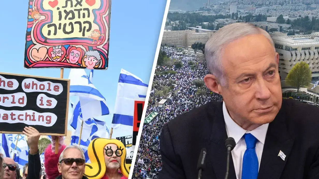 בנימין נתניהו, הפגנה נגד המהפכה המשפטית בנימין נתניהו, הפגנה נגד המהפכה המשפטית