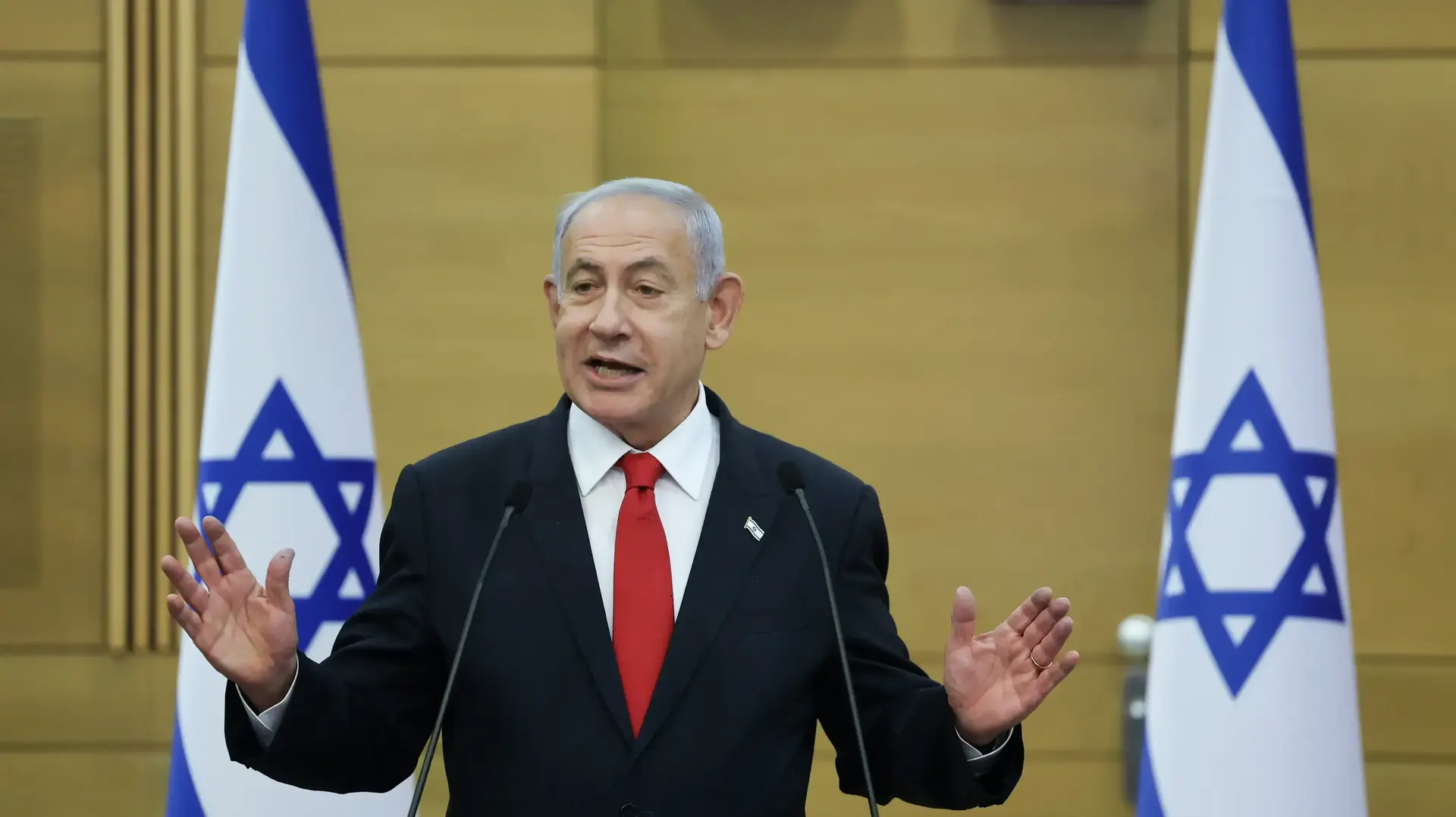 בנימין נתניהו בישיבת סיעת הליכוד 20 בפברואר 2022 בנימין נתניהו בישיבת סיעת הליכוד 20 בפברואר 2022