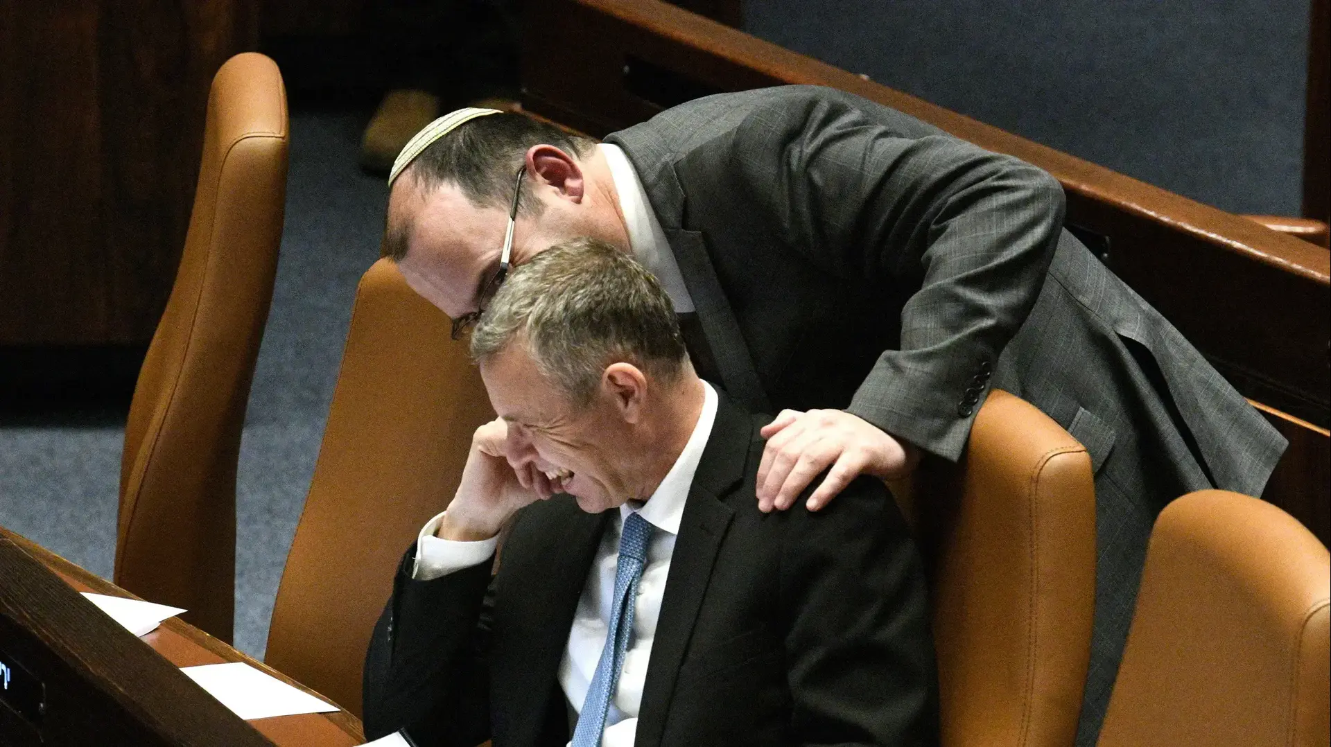 יריב לוין, שמחה רוטמן, מליאת הכנסת, 20 בפברואר 2023 יריב לוין, שמחה רוטמן, מליאת הכנסת, 20 בפברואר 2023