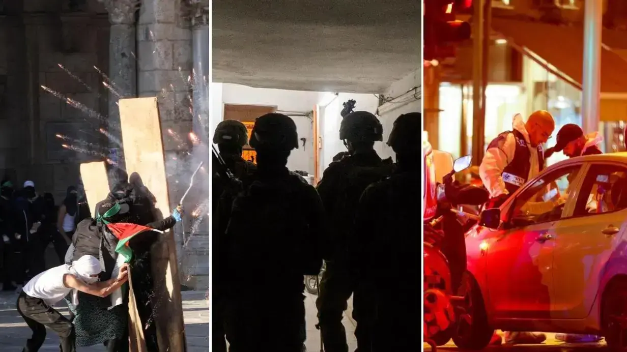 זירת הפיגוע בתל אביב
כוחות צה"ל פועלים בגדה
התפרעויות בהר הבית 

13 במרץ 2023