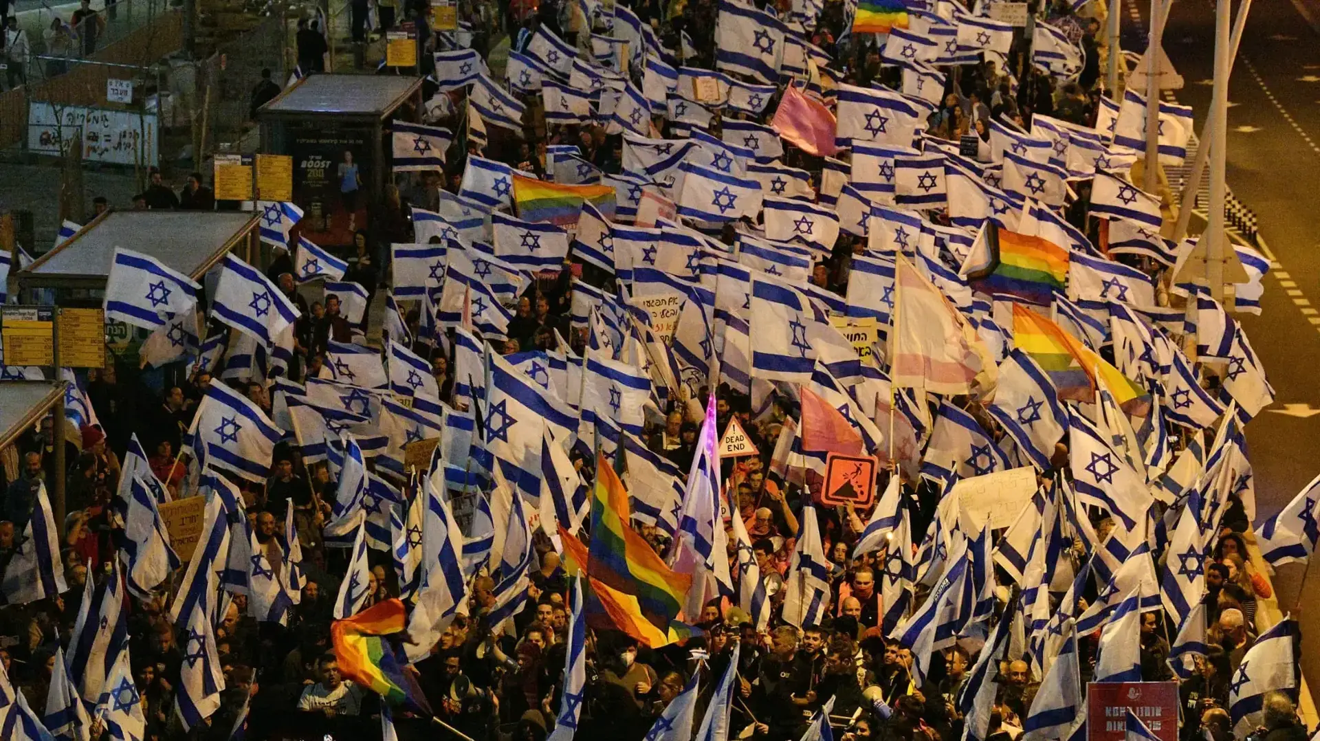הפגנה נגד המהפכה המשפטית,נתיבי איילון,  תל אביב, 18 במרץ 2023