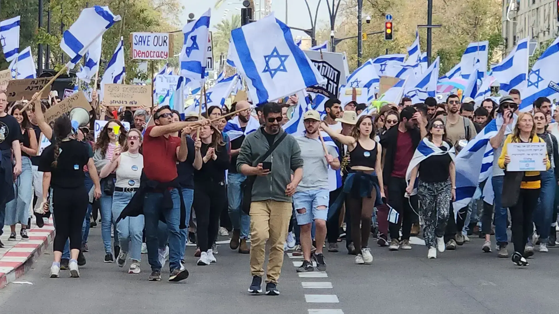 המוני סטודנטים יצאו להפגין נגד המהפכה המשפטית , באר שבע,  27 במרץ 2023