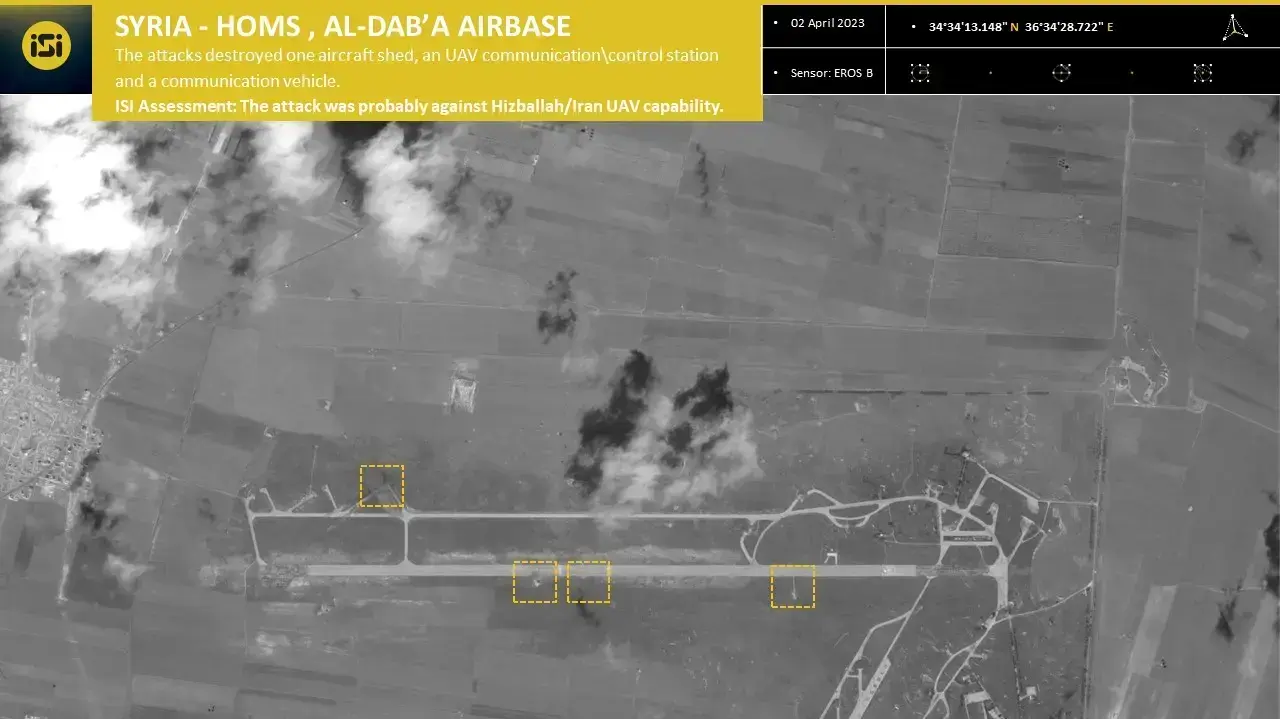 דוח מודיעין של חברת אימג'סאט אינטרנשיונל (ImageSat International - ISI) חברת הלוויינים ופתרונות המודיעין. תקיפת שדה התעופה של חיזבאללה באלדאבה, סוריה.