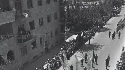 מצעד צבאי בירושלים ביום השנה הראשון לישראל (1949)
