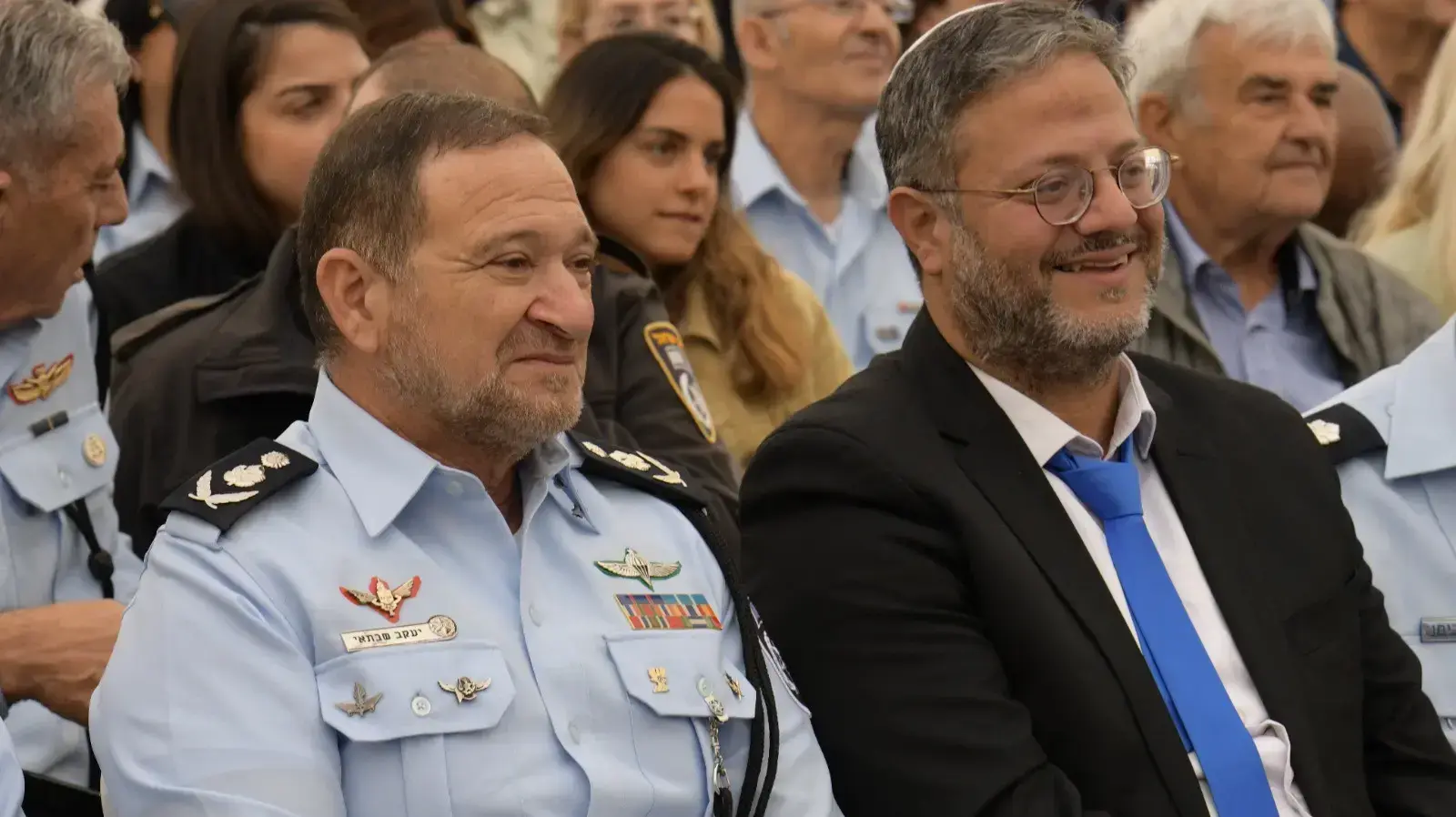 טקס המשטרה לקראת יום העצמאות ה-75 של מדינת ישראל במעמד השר לביטחון לאומי איתמר בן גביר, מפכ"ל המשטרה רב ניצב יעקב שבתאי, ירושלים, 20 באפריל 2023 טקס המשטרה לקראת יום העצמאות ה-75 של מדינת ישראל במעמד השר לביטחון לאומי איתמר בן גביר, מפכ"ל המשטרה רב ניצב יעקב שבתאי, ירושלים, 20 באפריל 2023
