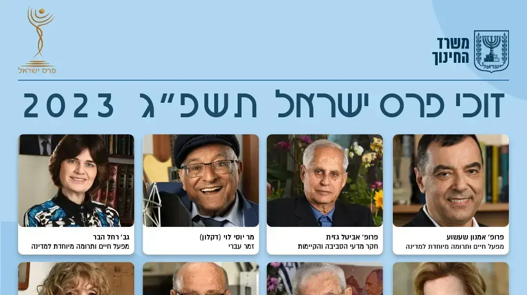 12 חתני וכלות פרס ישראל לשנת תשפ"ג 12 חתני וכלות פרס ישראל לשנת תשפ"ג