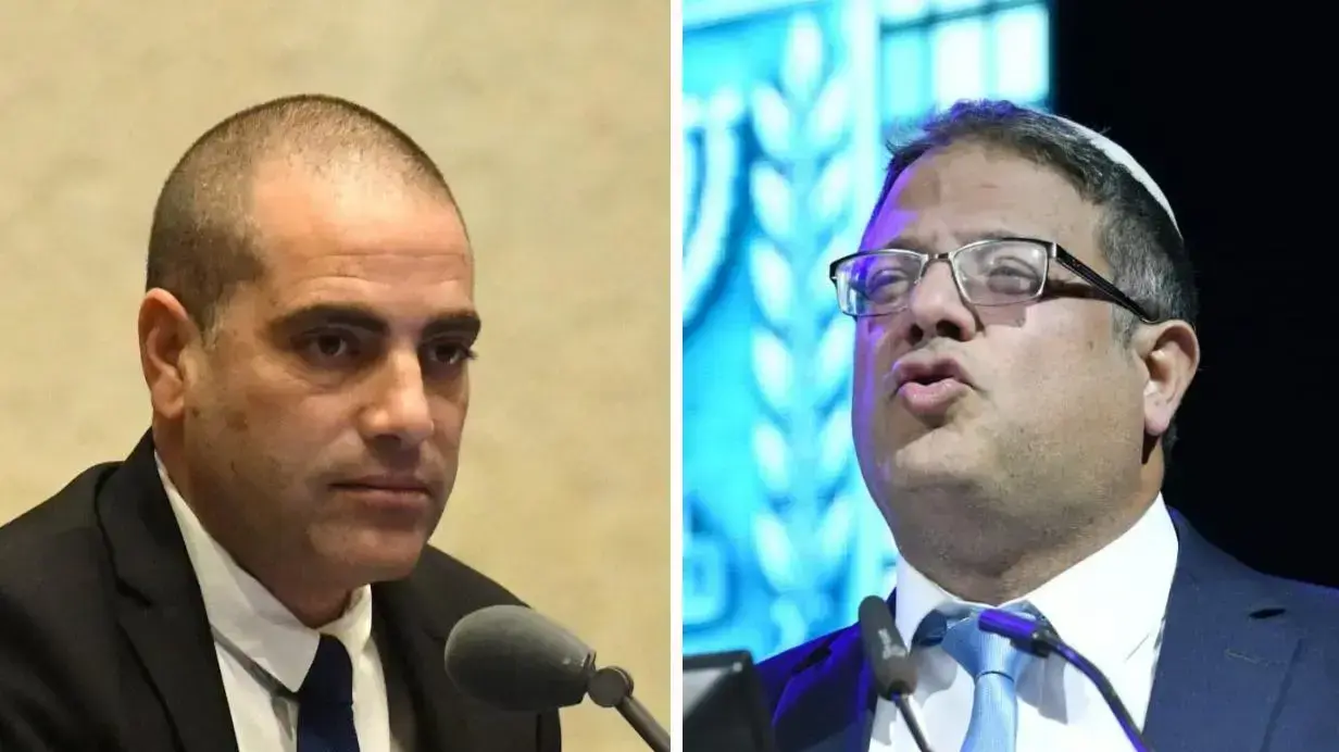 יו"ר הקואליציה אופיר כץ והשר לביטחון לאומי איתמר בן גביר
