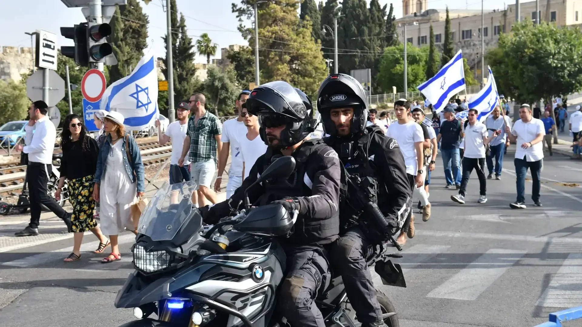 משטרת ישראל נערכת למצעד הדגלים בירושלים. 10 במאי 2023 משטרת ישראל נערכת למצעד הדגלים בירושלים. 10 במאי 2023