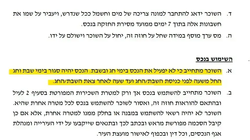 הדרישה במכרז של עיריית ירושלים שלא להפעיל את בית הקפה ביום שבת הדרישה במכרז של עיריית ירושלים שלא להפעיל את בית הקפה ביום שבת