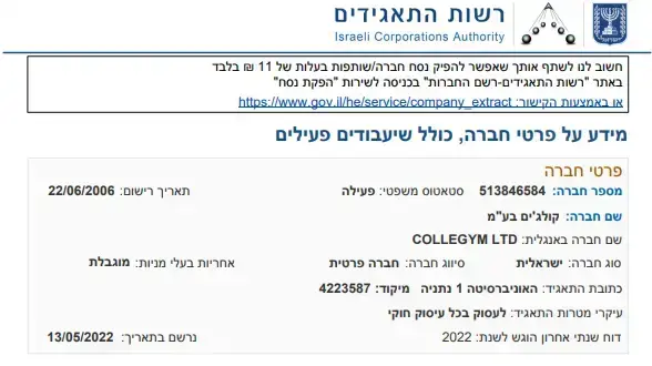 ח״כ סימון דוידסון מופיע כדירקטור בחברות לניהול אתרי ספורט בבעלות אשתו ח״כ סימון דוידסון מופיע כדירקטור בחברות לניהול אתרי ספורט בבעלות אשתו