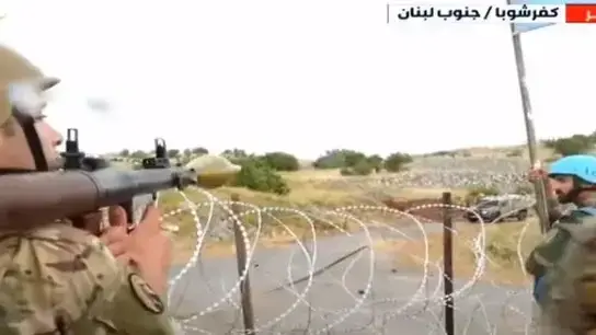 חייל בצבא לבנון מכוון רקטת RPG לעבר כוחות צה"ל. 9 ביוני 2023 חייל בצבא לבנון מכוון רקטת RPG לעבר כוחות צה"ל. 9 ביוני 2023