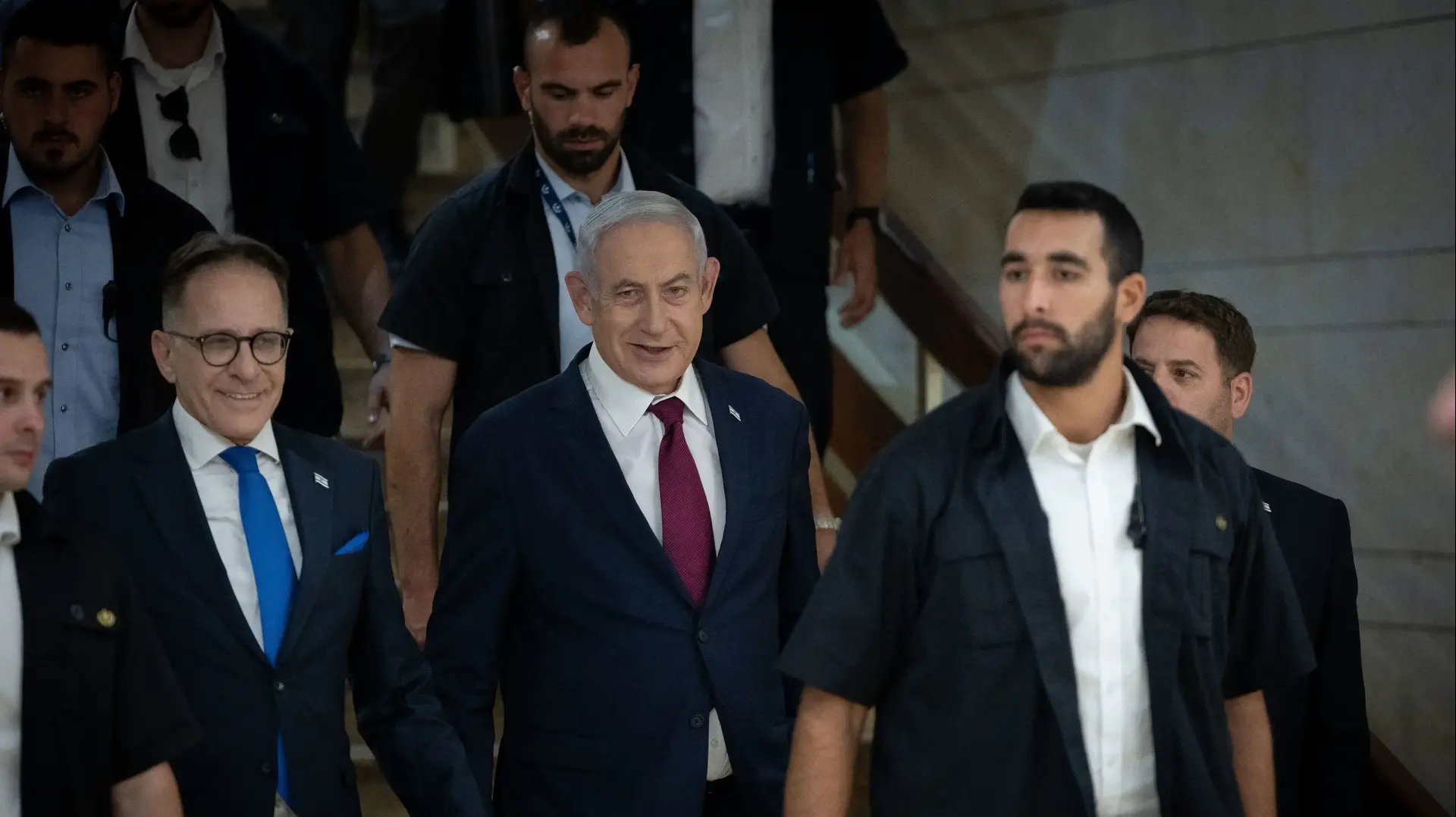 ראש ממשלת ישראל וראש מפלגת הליכוד בנימין נתניהו מגיע לכינוס ראשי המפלגות,הכנסת, ירושלים. 14 ביוני 2023