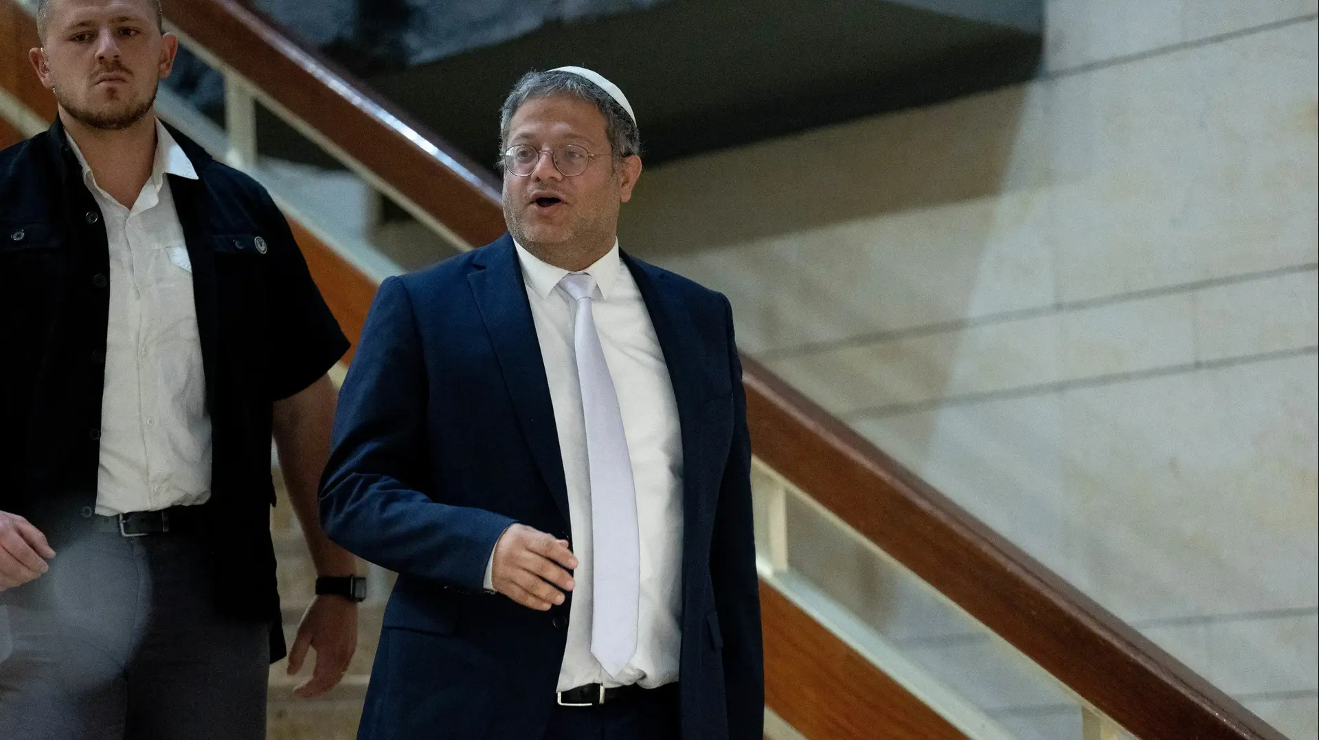 איתמר בן גביר, מגיע לכינוס ראשי המפלגות,הכנסת, ירושלים. 14 ביוני 2023