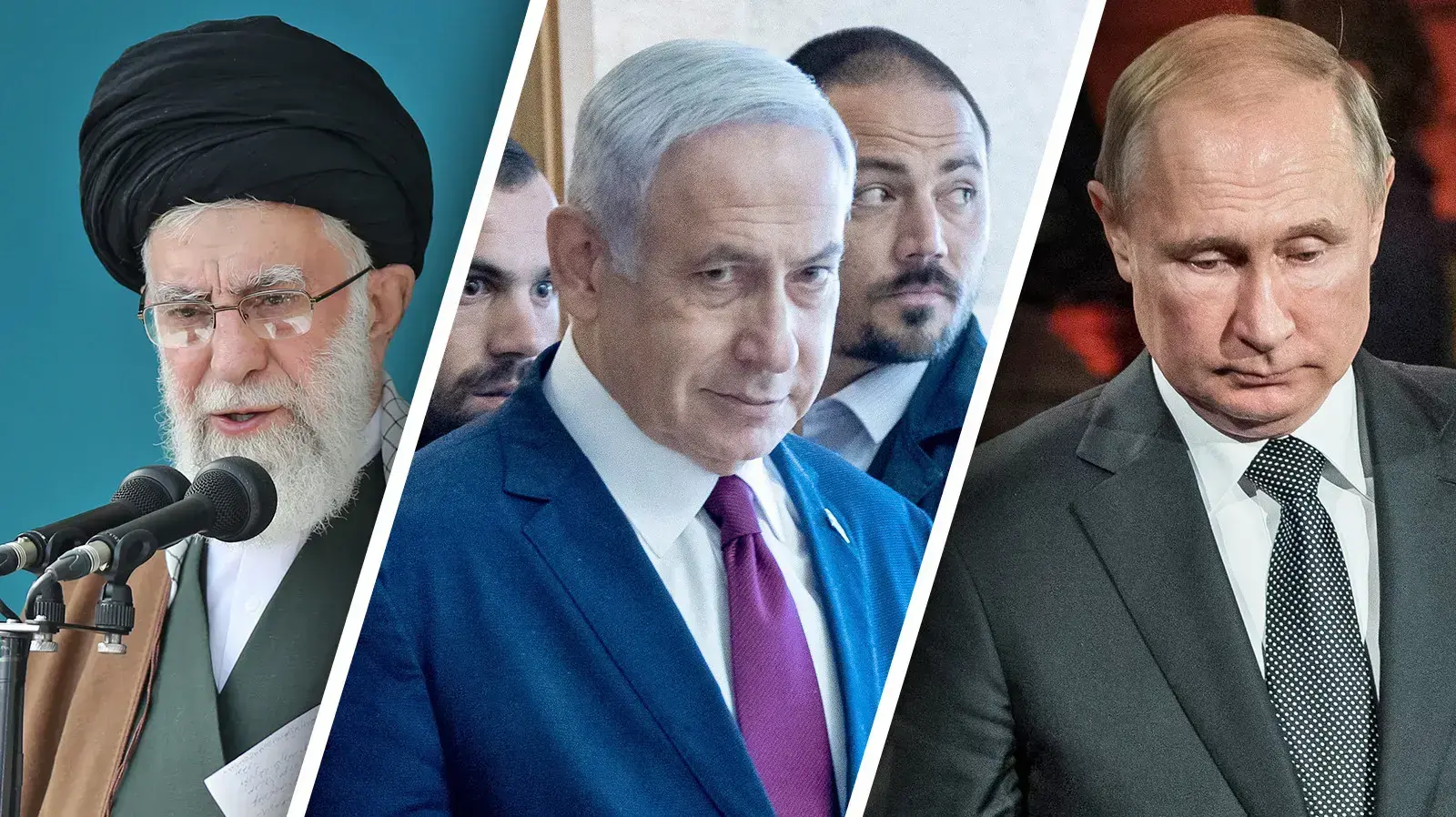 נשיא רוסיה ולדימיר פוטין, ראש הממשלה בנימין נתניהו, המנהיג העליון של איראן עלי ח'אמנאי