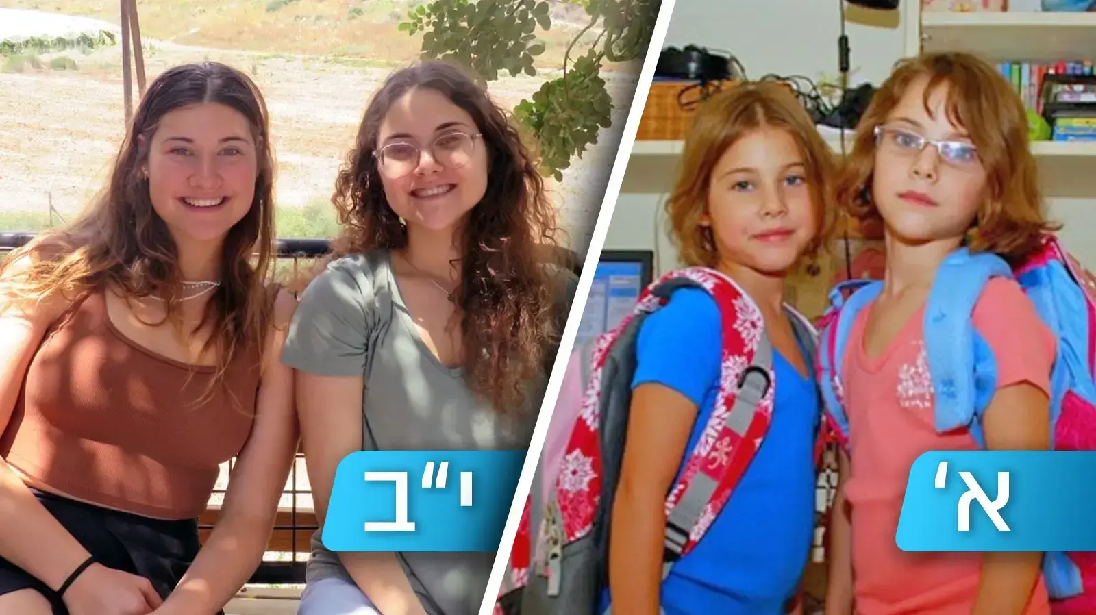 התאומות אורי (משמאל) ונטע שיפמן מהמושב לכיש התאומות אורי (משמאל) ונטע שיפמן מהמושב לכיש