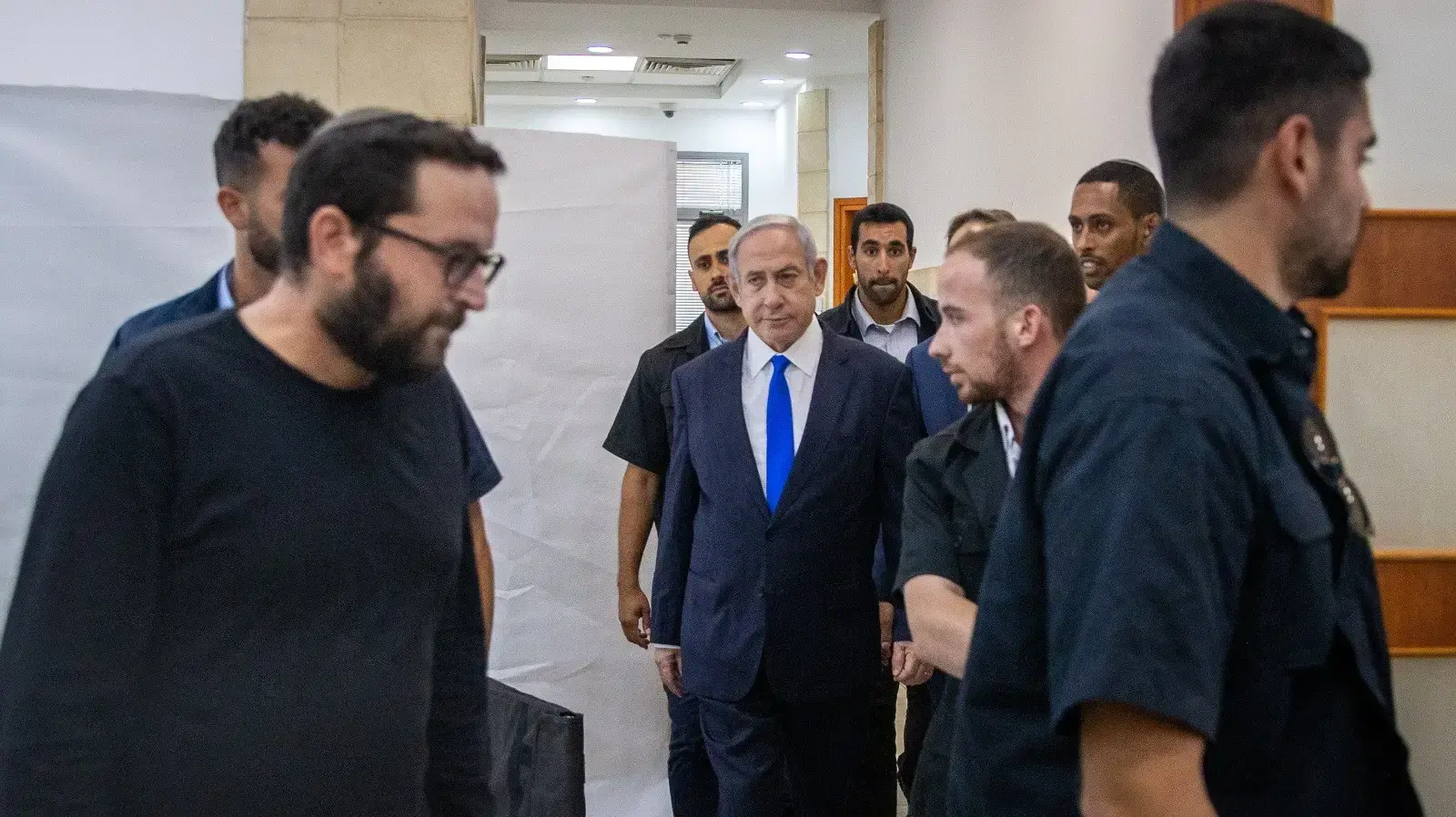 הגעת רה"מ בנימין נתניהו לדיון בו תישמע עדות ארנון מילצ'ן בתיק 1000,בימ"ש מחוזי ירושלים, 25 ביוני 2023 הגעת רה"מ בנימין נתניהו לדיון בו תישמע עדות ארנון מילצ'ן בתיק 1000,בימ"ש מחוזי ירושלים, 25 ביוני 2023