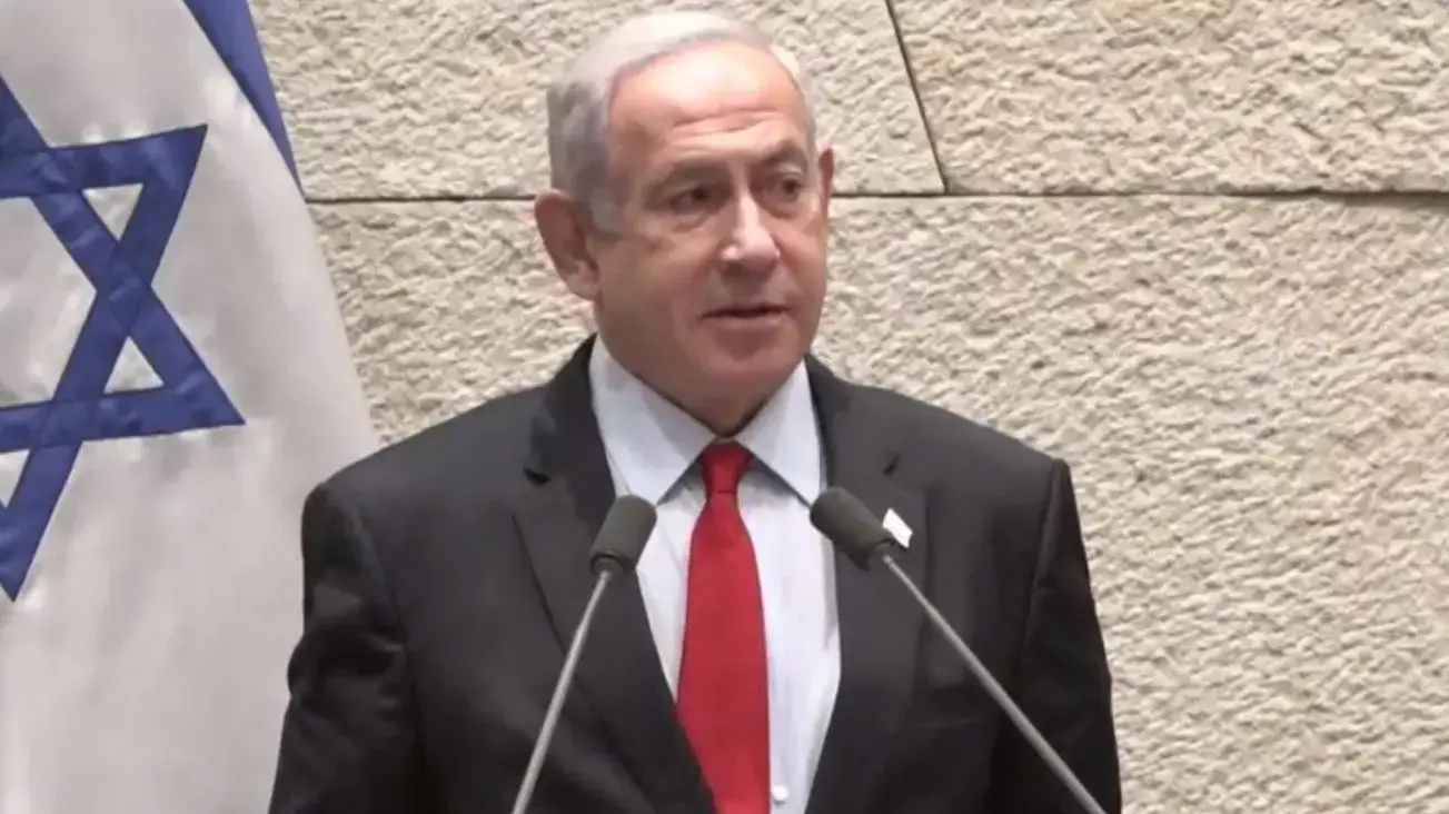 בנימין נתניהו בנאומו במליאת הכנסת. 26 ביוני 2023