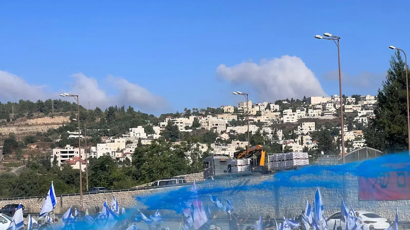 הפגנה נגד המהפכה המשפטית במחלף חמד, 11 ביולי 2023 הפגנה נגד המהפכה המשפטית במחלף חמד, 11 ביולי 2023