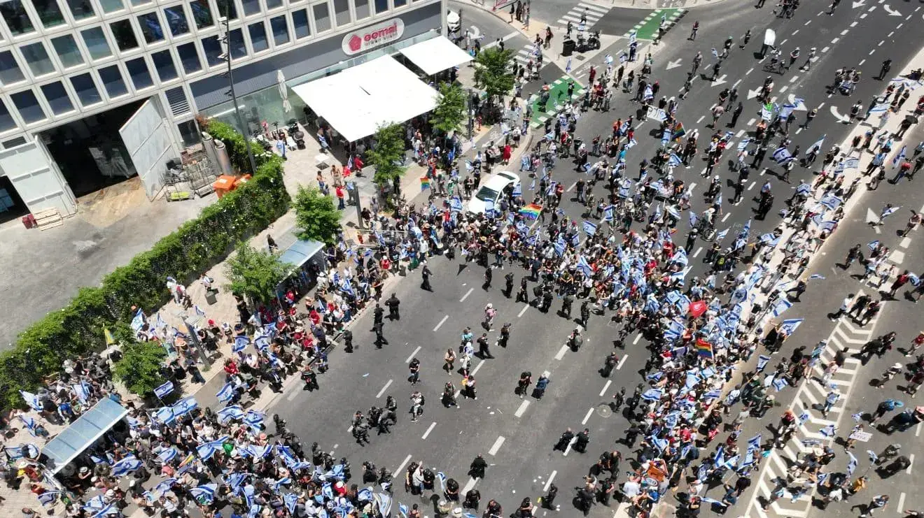 יום השיבושים: מחאות נגד המהפכה המשפטית,תל אביב.11 ביולי 2023