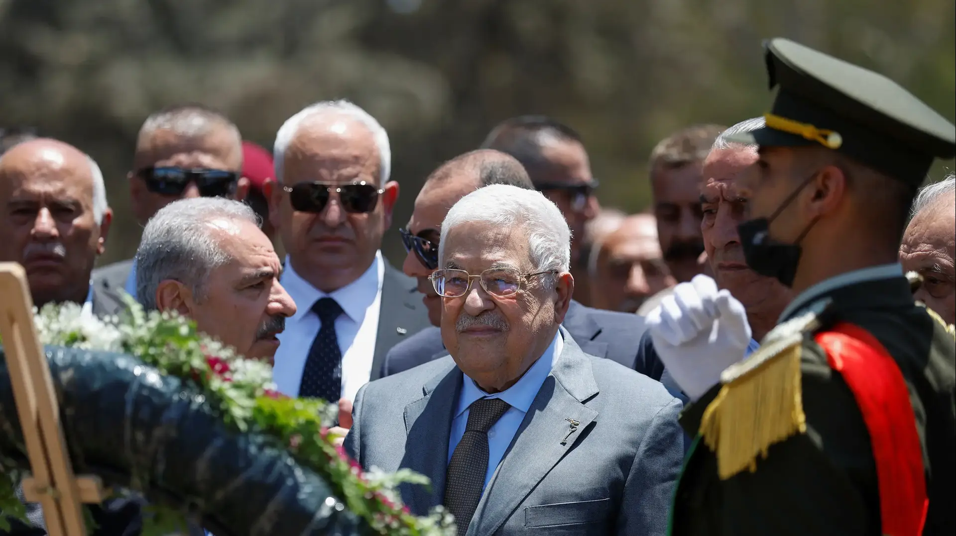 יו"ר הרשות הפלסטינית אבו מאזן בביקור בג'נין, 12 ביולי 2023
