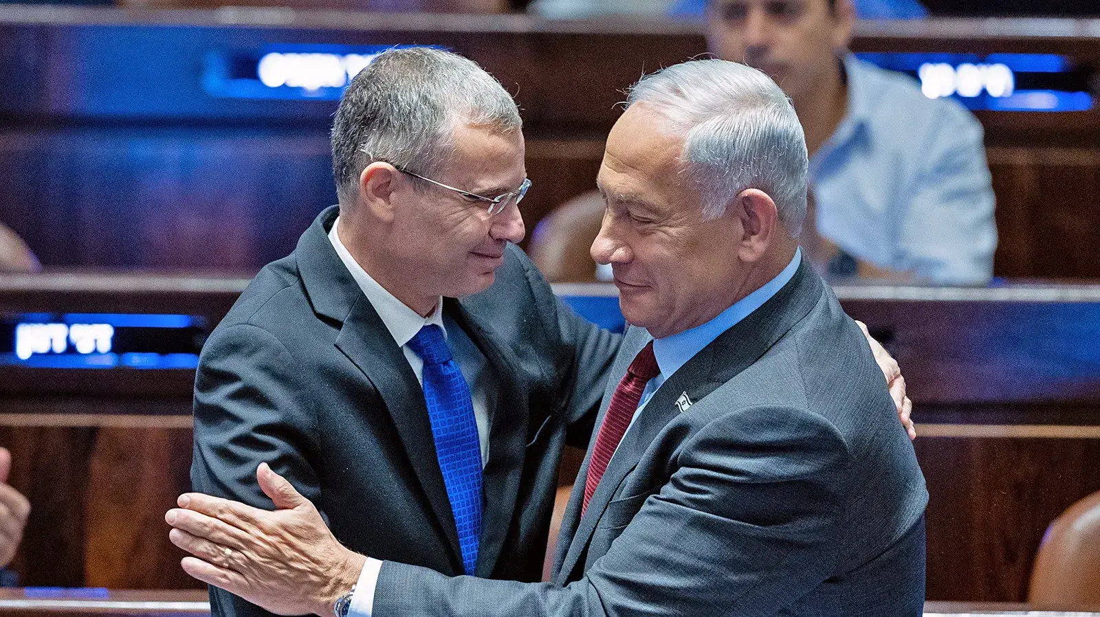 ראש הממשלה בנימין נתניהו, ושר המשפטים יריב לוין בכנסת
