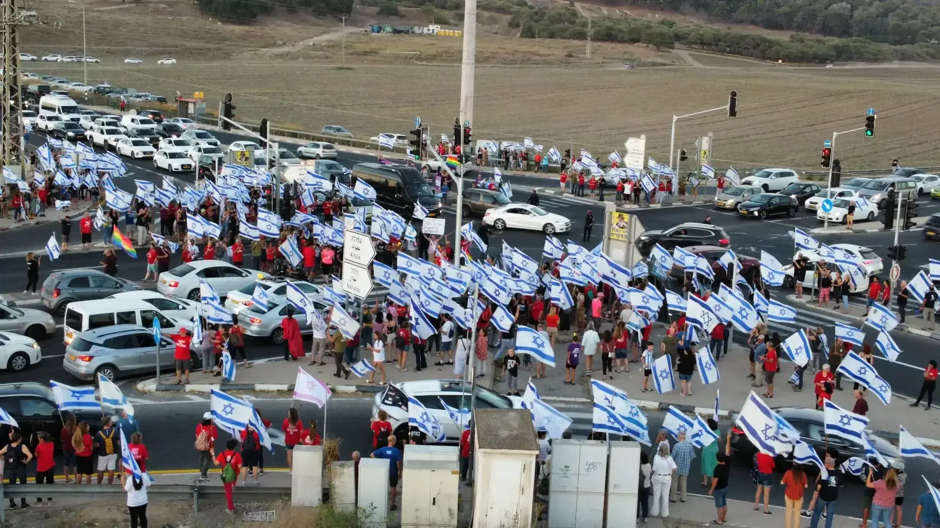 הפגנה נגד המהפכה המשפטית, צומת נהלל. 20 ביולי 2023

