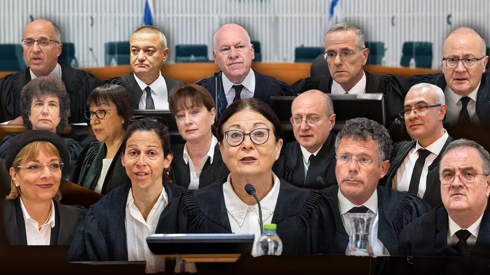 שופטי בג"ץ, אסתר חיות, עוזי פוגלמן, יצחק עמית, נעם סולברג, דפנה ברק-ארז, ענת ברון, דוד מינץ, יוסף אלרון, יעל וילנר, עופר גרוסקופף, אלכס שטיין, גילה כנפי שטייניץ, חאלד כבוב, יחיאל מאיר כשר, רות רונן שופטי בג"ץ, אסתר חיות, עוזי פוגלמן, יצחק עמית, נעם סולברג, דפנה ברק-ארז, ענת ברון, דוד מינץ, יוסף אלרון, יעל וילנר, עופר גרוסקופף, אלכס שטיין, גילה כנפי שטייניץ, חאלד כבוב, יחיאל מאיר כשר, רות רונן
