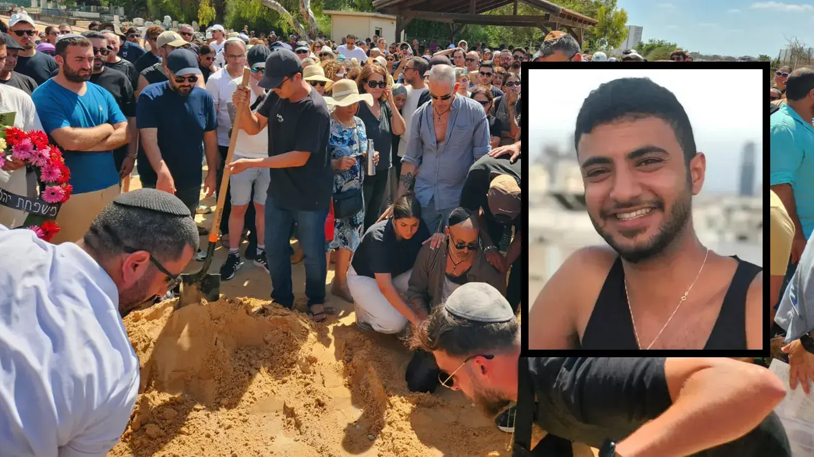 הלווייתו של בר כלף בבית העלמין במושב אביחיל. 4 ביולי, 2023