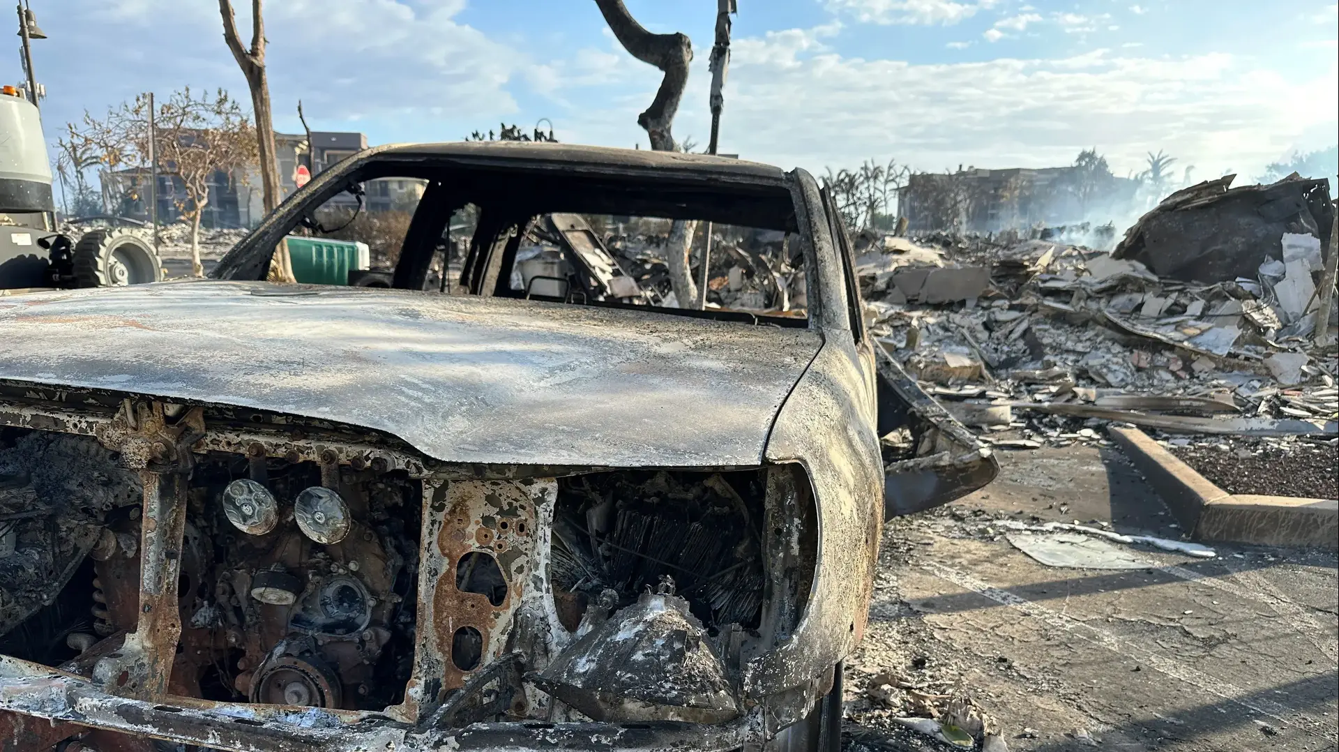 נזקי השריפות בעיירה להיינה, מוואי, הוואי, 10 באוגוסט 2023
