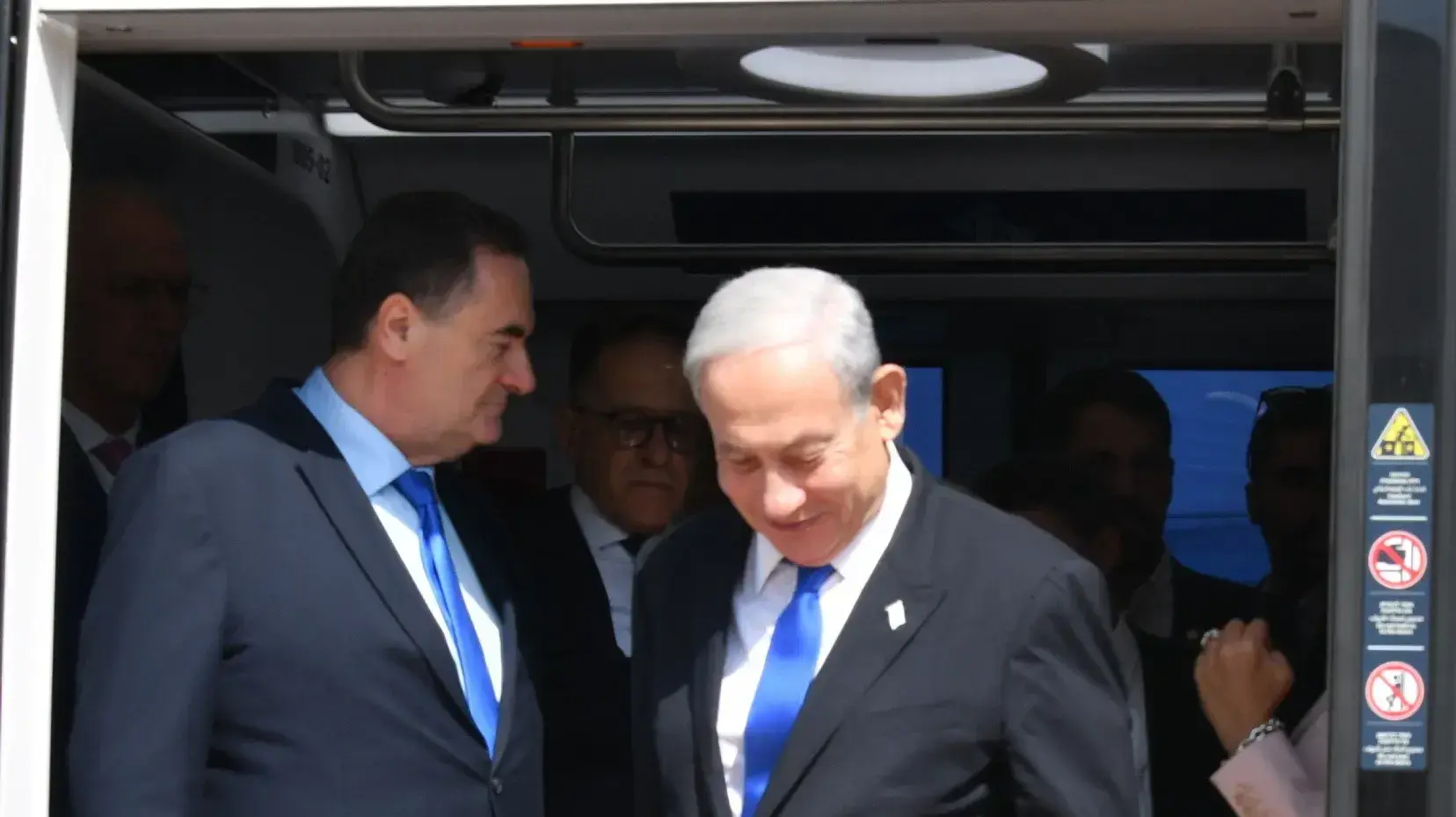 ראש הממשלה בנימין נתניהו, ישראל כץ, השקת הרכבת הקלה, 17 באוגוסט 2023 ראש הממשלה בנימין נתניהו, ישראל כץ, השקת הרכבת הקלה, 17 באוגוסט 2023